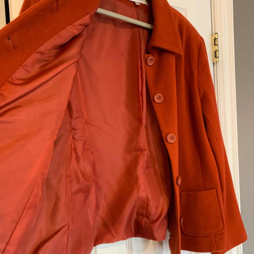 Wool Jacket Coat, Size 16, Rust - Picture 6 of 8